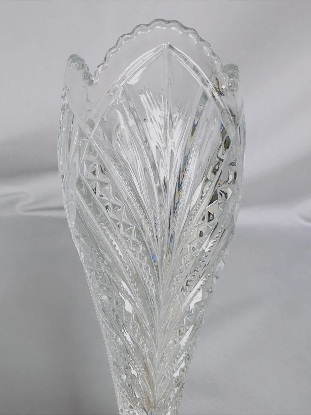 Vintage Bryce Higbee Palm Leaf Clear Glass 8.5